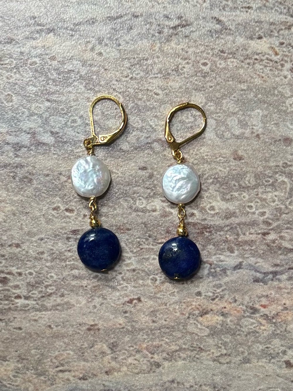 NWOT Tuckernuck Coin Pearl and Lapis Lazuli Earrings